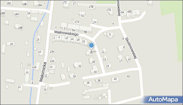 Lubin, Malinowskiego Bronisława, 26, mapa Lubin