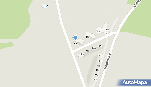 Lubin, Małomicka, 98A, mapa Lubin