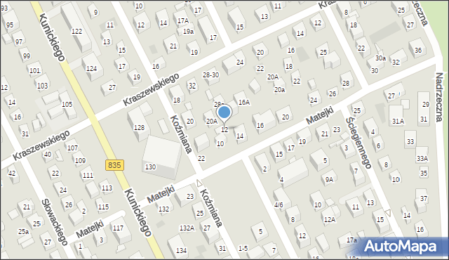 Lublin, Matejki Jana, 12, mapa Lublina