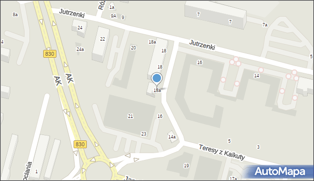 Lublin, Matki Teresy z Kalkuty, 18a, mapa Lublina