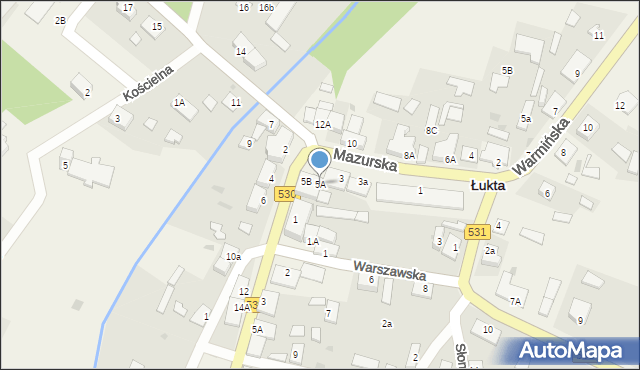 Łukta, Mazurska, 5A, mapa Łukta