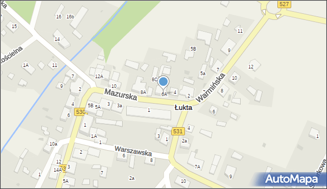 Łukta, Mazurska, 6A, mapa Łukta