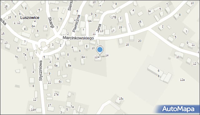 Luszowice, Marcinkowskiego Karola, 14A, mapa Luszowice