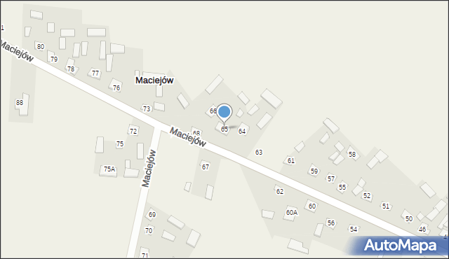 Maciejów, Maciejów, 65, mapa Maciejów