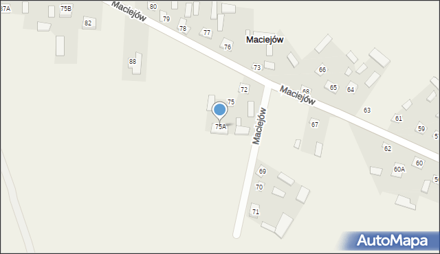 Maciejów, Maciejów, 75A, mapa Maciejów