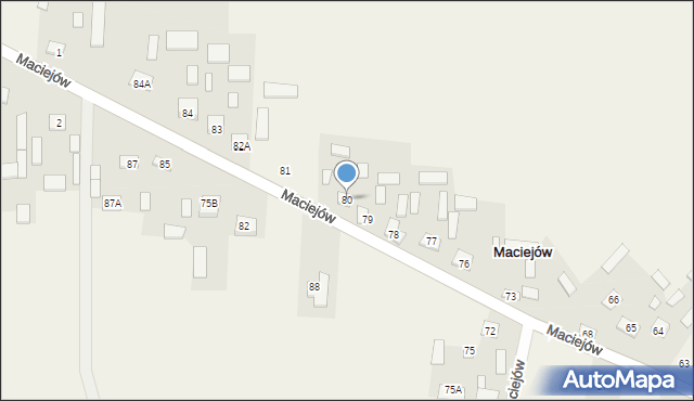 Maciejów, Maciejów, 80, mapa Maciejów