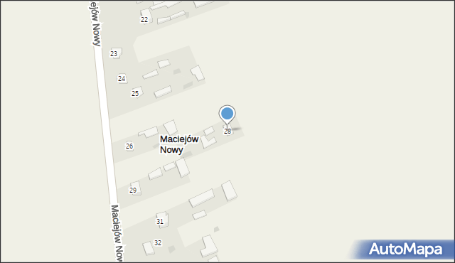 Maciejów Nowy, Maciejów Nowy, 28, mapa Maciejów Nowy