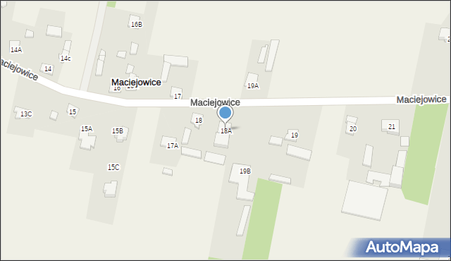 Maciejowice, Maciejowice, 18A, mapa Maciejowice