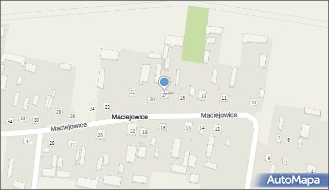 Maciejowice, Maciejowice, 17, mapa Maciejowice