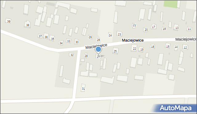 Maciejowice, Maciejowice, 27, mapa Maciejowice