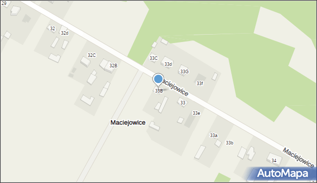 Maciejowice, Maciejowice, 33B, mapa Maciejowice