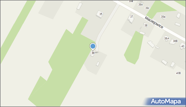 Maciejowice, Maciejowice, 36, mapa Maciejowice