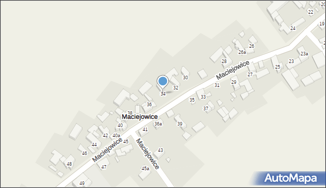 Maciejowice, Maciejowice, 34, mapa Maciejowice