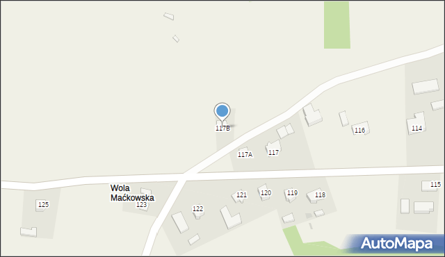 Maćkowice, Maćkowice, 117B, mapa Maćkowice