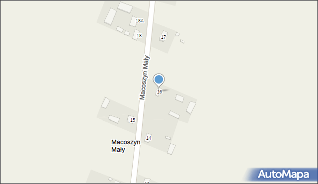 Macoszyn Mały, Macoszyn Mały, 16, mapa Macoszyn Mały