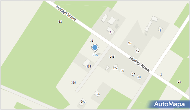 Madaje Nowe, Madaje Nowe, 31A, mapa Madaje Nowe