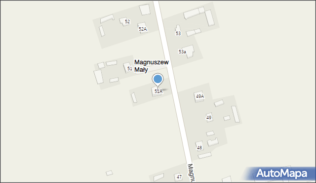 Magnuszew Mały, Magnuszew Mały, 51A, mapa Magnuszew Mały