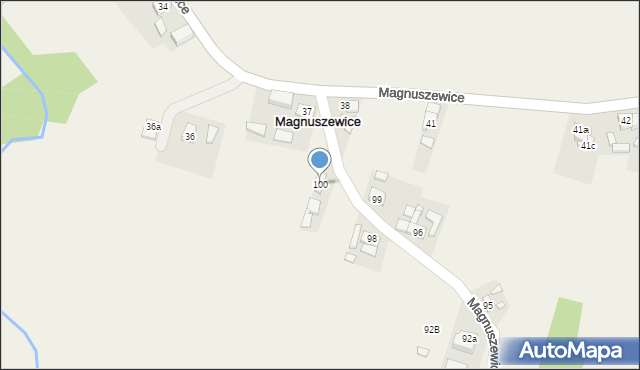 Magnuszewice, Magnuszewice, 100, mapa Magnuszewice