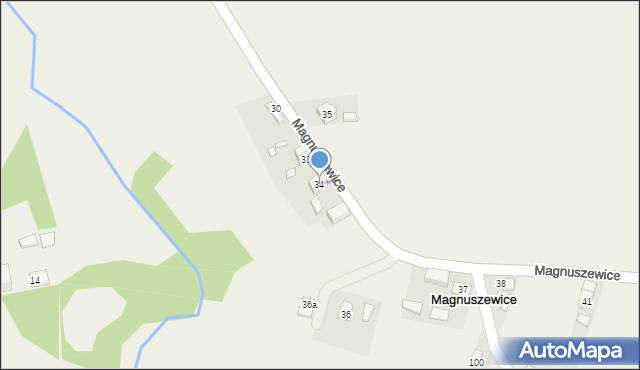 Magnuszewice, Magnuszewice, 34, mapa Magnuszewice