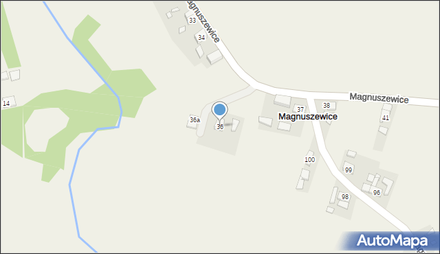 Magnuszewice, Magnuszewice, 36, mapa Magnuszewice