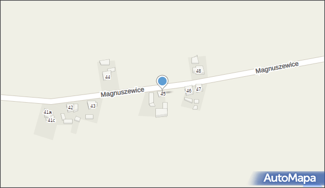 Magnuszewice, Magnuszewice, 45, mapa Magnuszewice