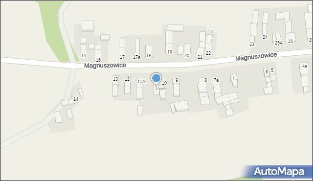 Magnuszowice, Magnuszowice, 10a, mapa Magnuszowice