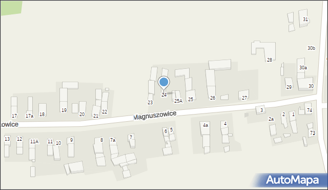 Magnuszowice, Magnuszowice, 24, mapa Magnuszowice