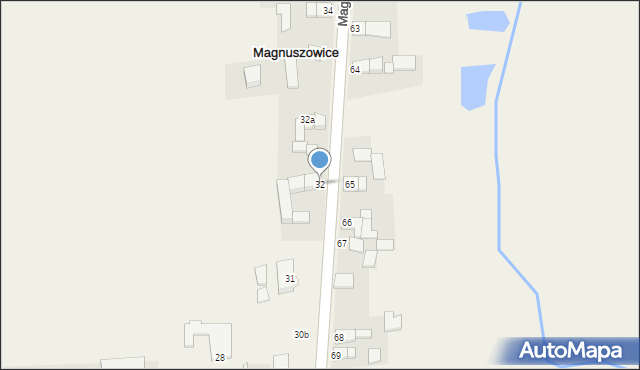 Magnuszowice, Magnuszowice, 32, mapa Magnuszowice