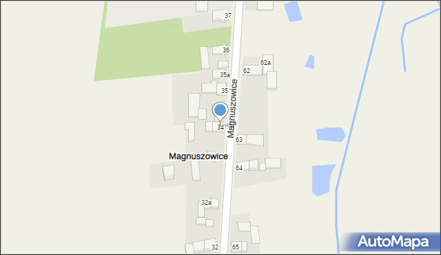 Magnuszowice, Magnuszowice, 34, mapa Magnuszowice