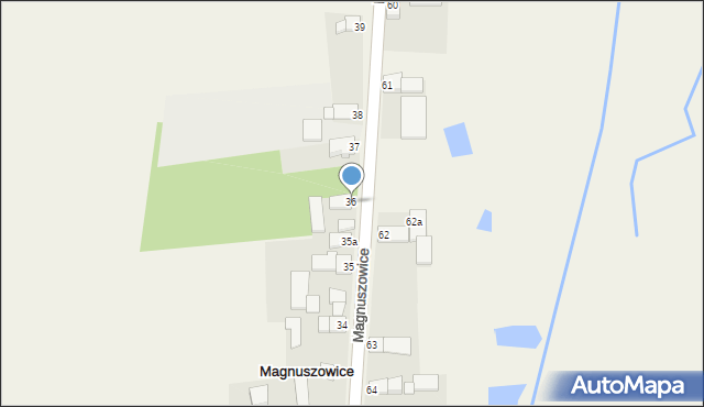 Magnuszowice, Magnuszowice, 36, mapa Magnuszowice