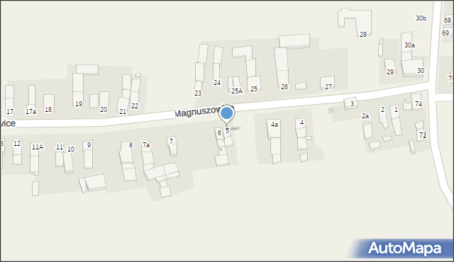 Magnuszowice, Magnuszowice, 5, mapa Magnuszowice