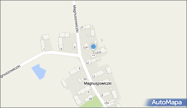 Magnuszowiczki, Magnuszowiczki, 11, mapa Magnuszowiczki