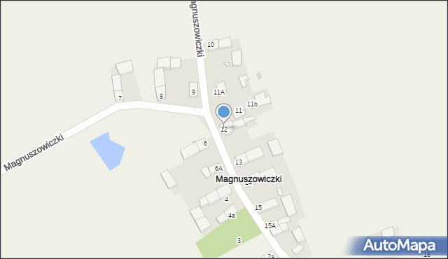 Magnuszowiczki, Magnuszowiczki, 12, mapa Magnuszowiczki