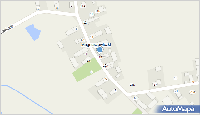 Magnuszowiczki, Magnuszowiczki, 15, mapa Magnuszowiczki