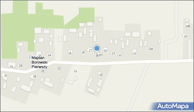 Majdan Borowski Pierwszy, Majdan Borowski Pierwszy, 15, mapa Majdan Borowski Pierwszy