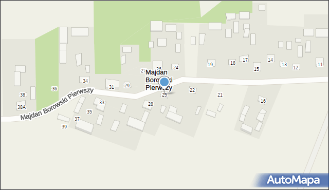 Majdan Borowski Pierwszy, Majdan Borowski Pierwszy, 25, mapa Majdan Borowski Pierwszy