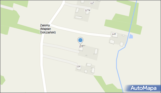 Majdan Golczański, Majdan Golczański, 115, mapa Majdan Golczański