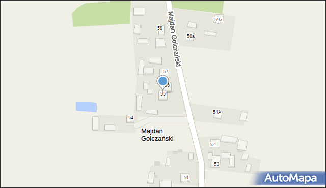 Majdan Golczański, Majdan Golczański, 55, mapa Majdan Golczański