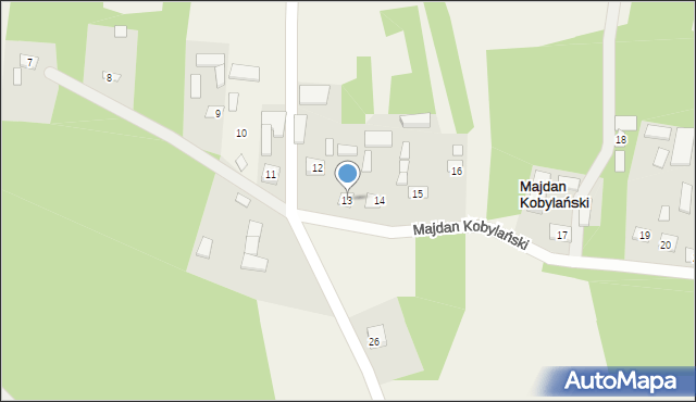 Majdan Kobylański, Majdan Kobylański, 13, mapa Majdan Kobylański
