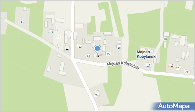 Majdan Kobylański, Majdan Kobylański, 14, mapa Majdan Kobylański