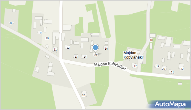 Majdan Kobylański, Majdan Kobylański, 15, mapa Majdan Kobylański