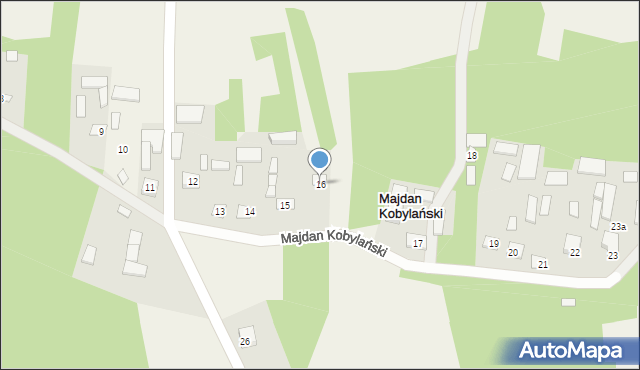 Majdan Kobylański, Majdan Kobylański, 16, mapa Majdan Kobylański