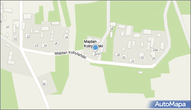 Majdan Kobylański, Majdan Kobylański, 17, mapa Majdan Kobylański