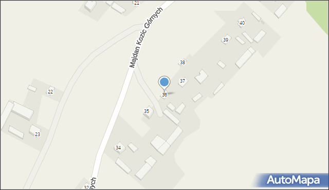 Majdan Kozic Górnych, Majdan Kozic Górnych, 36, mapa Majdan Kozic Górnych