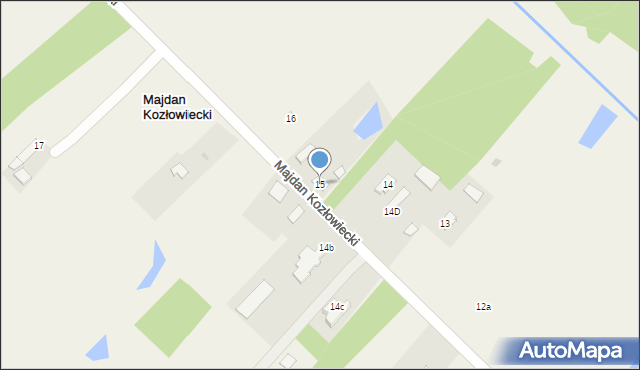 Majdan Kozłowiecki, Majdan Kozłowiecki, 15, mapa Majdan Kozłowiecki