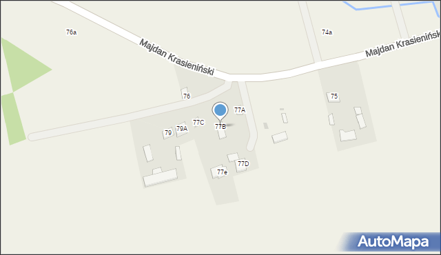 Majdan Krasieniński, Majdan Krasieniński, 77B, mapa Majdan Krasieniński