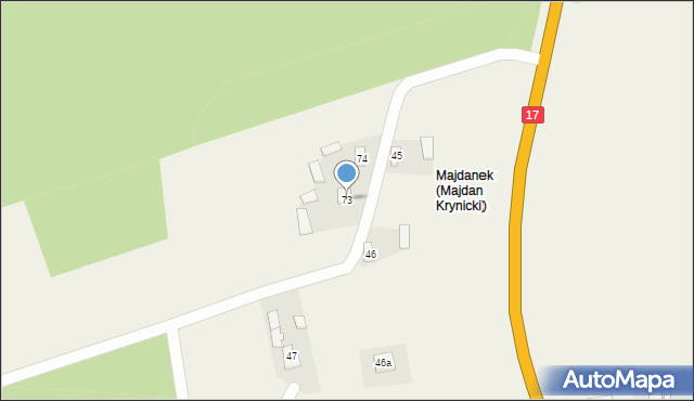 Majdan Krynicki, Majdan Krynicki, 73, mapa Majdan Krynicki