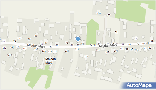 Majdan Mały, Majdan Mały, 70, mapa Majdan Mały