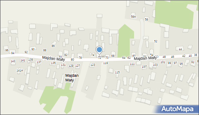 Majdan Mały, Majdan Mały, 72, mapa Majdan Mały