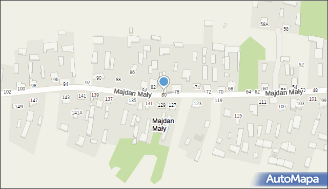 Majdan Mały, Majdan Mały, 80, mapa Majdan Mały